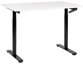 Fehér és fekete manuálisan állítható íróasztal 120 x 72 cm DESTINAS Beliani