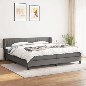 sötétszürke szövet rugós ágy matraccal 200 x 200 cm