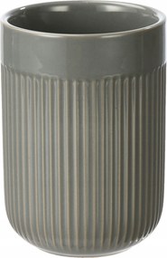 Fogkefe Bögre Mintás Dombornyomott Csíkos Szürke Kerámia Stílusos Modern