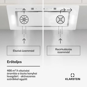Klarstein Hektor Eco, páraelszívó, 72 cm, 466 m³/ó, érintéses vezérlés, üveg