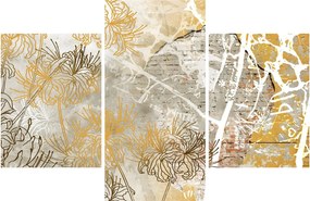 Kép - Vintage fal virágokkal (90x60 cm)