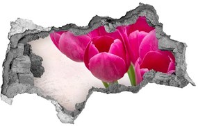 Lyuk 3d fali matrica Rózsaszín tulipánok nd-b-90952565
