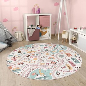 Mosható gyerek játszószőnyeg ø150 cm Furry World – Mila Home