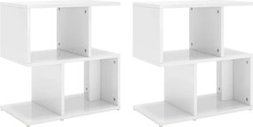 vidaXL 2 db magasfényű fehér szerelt fa éjjeliszekrény 50x30x51,5cm