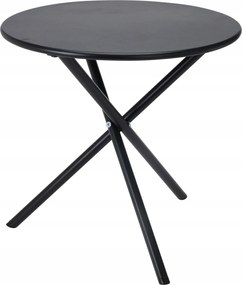 Kerti Asztal Fekete Fém Összecsukható 48 x 48 CM Teraszra Erkélyre