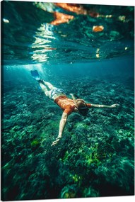 Vászonkép Emberek Búvár az óceánban 80x120 cm