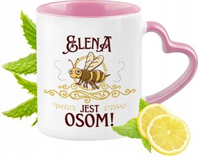 Elena bögre Rózsaszín, szív alakú füllel Kávé ajándék