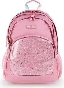 Hátizsák, iskolatáska, cipzáras, GABOL Glam, rózsaszín csillámos (GA237640L)