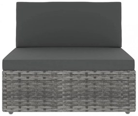 14 részes szürke polyrattan kerti ülőgarnitúra párnákkal