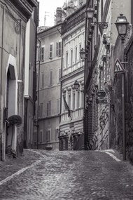 Poszter 30x45cm Keskeny utca a régi épületek között Rómában 2, Assaf Frank