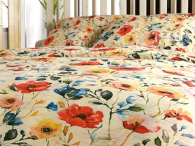 Krepp ágynemű FLOREEN krémszínű Ágyneműhuzat mérete: 70 x 90 cm | 140 x 200 cm