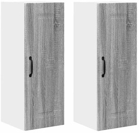Fali konyhaszekrény 2 pcs Szürke Sonoma 30 x 31 x 80 cm Faanyag