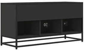 fekete szerelt fa és fém TV-szekrény 100x35x50 cm