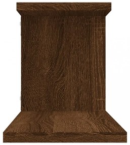 barna tölgyszínű szerelt fa fali TV-polc 125 x 18 x 23 cm