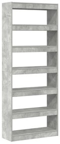 Beton Szürke Könyvespolc Beton szürke Szerelt fa 80 x 30 x 198 cm