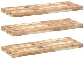 3 db kezeletlen tömör akácfa függőpolc 80 x 30 x 4 cm