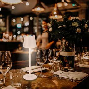 Briloner 7517016 - LED RGB dimmelhető asztali lámpa CILANO 3W/5V IP44 2000 mAh fehér