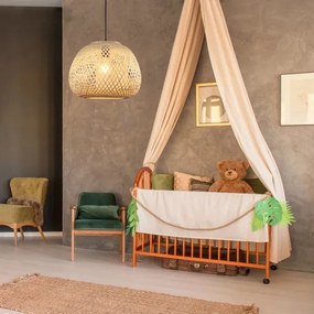 Csillár zsinóron ZANZIBAR 1xE27/20W/230V átm. 35 cm bambusz