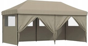 Kerti Sátor Pop-up party sátor 4 fallal 580x292x315 cm Taupe