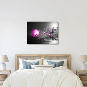 Rózsaszín gömbök képe (üvegen) (70x50 cm)