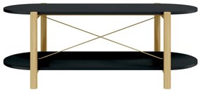 Fekete szerelt fa dohányzóasztal 110x48x40 cm