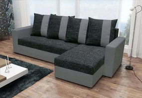 PRAGA ágyazható sarokülő garnitúra, 230x133, kornet 02/dolaro 8 fekete