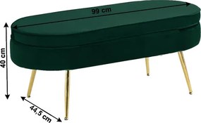 Luxus zsámoly/puff, smaragd Velvet szövet/króm arany, Art-deco, NOBLIN TABURET TYP 2