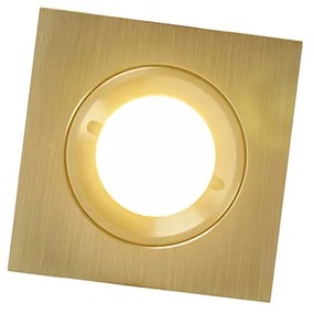 6 darabos modern, négyzet alakú, süllyesztett spotlámpa szett arany színben IP44 - Xena