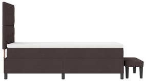 Box Spring Ágy Matraccal és Padlóval Sötétbarna 80x200 cm Szövet