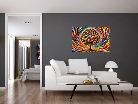 Kép – Színes fa almákkal (90x60 cm)