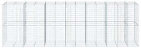 horganyzott vas gabion kosár fedéllel 650 x 100 x 200 cm