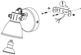 Eglo 98393 - LED Fali spotlámpa SERAS 1xGU10/3,3W/230V