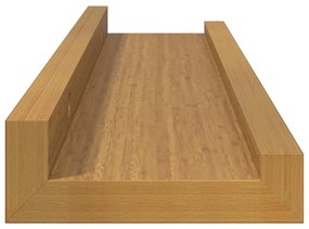 vidaXL Falpolc polcokkal tárolóval 4 pcs Bézs 40 x 9 x 3 cm Faanyag