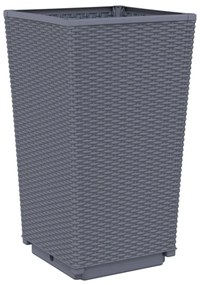 2 db szürke polipropilén kerti ültetőláda 32,5 x 32,5 x 57 cm