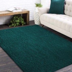 Stílusos sötétzöld szőnyeg Szélesség: 80 cm | Hossz: 150 cm