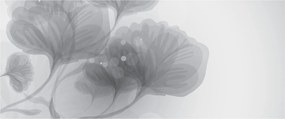 Szürke árnyalatú virágok képe (120x50 cm)