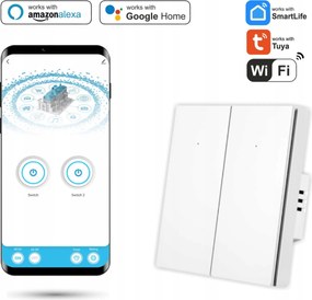 Tuya Smart dupla Wifi kapcsoló N Life fehér