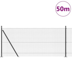 Hegesztett huzal kerítés 13 felfogó oszloppal Szürke 1x50 m Acél