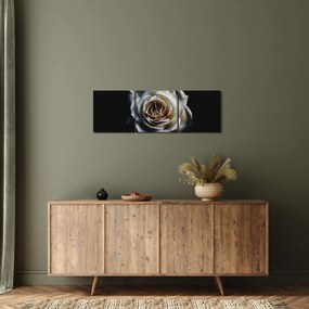 Fehér rózsa képe (órával) (90x30 cm)