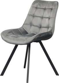 Étkezőszék, sötétszürke Velvet szövet/fekete, SAMIRA