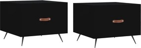 vidaXL 2 db fekete szerelt fa dohányzóasztal 50 x 50 x 40 cm