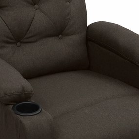 sötétbarna szövet felállást segítő fotel