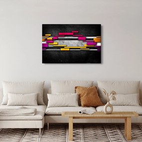 Egy kép a színes absztrakció fekete alapon (90x60 cm)
