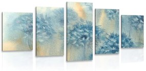 5 részes kép kék pitypang vízfestmény kivitelben