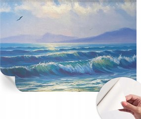 Dekoratív öntapadós fotótapéta Hálószobába Tengeri hullámok 104x70 cm
