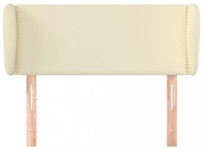 krémszínű műbőr szárnyas fejtámla 103x23x78/88 cm