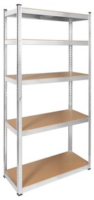 Polcos fém állvány 2 az 1-ben 5 polc garázshoz 180x90x40cm polconkénti teherbírással 750kg