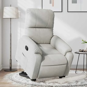 világosszürke mikroszálas szövet felállást segítő fotel