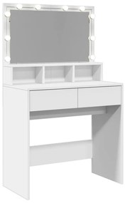 fehér fésülködőasztal LED-del 80 x 41 x 134,5 cm