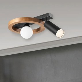 Spotlámpa OTIS 1xG9/5W/230V + 1xE27/15W/230V tölgy